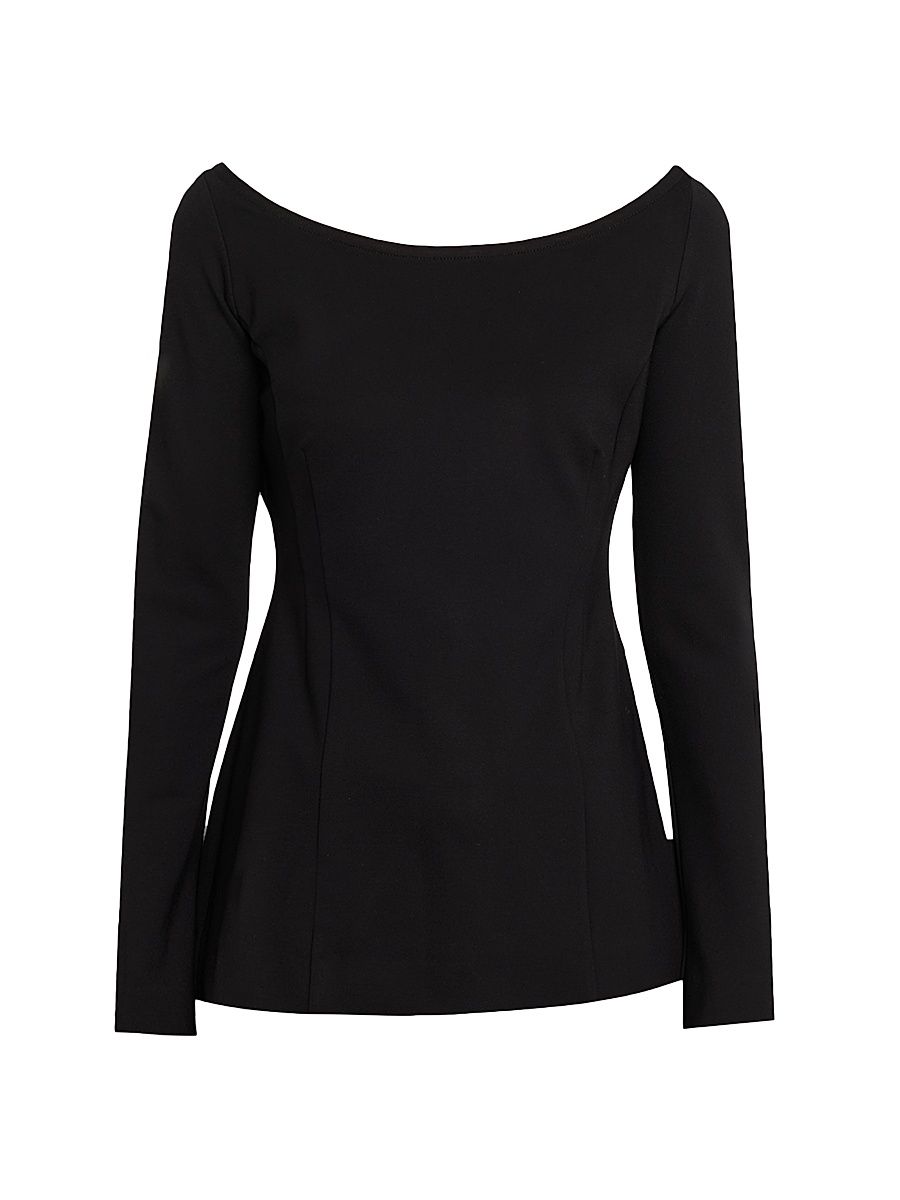 Women's The Cold Shoulder Ponte Top - Black - Size 8