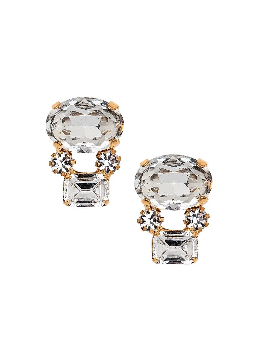 Women's Dottie 18K-Gold-Plated & Crystal Earrings - Crystal Antique Gold