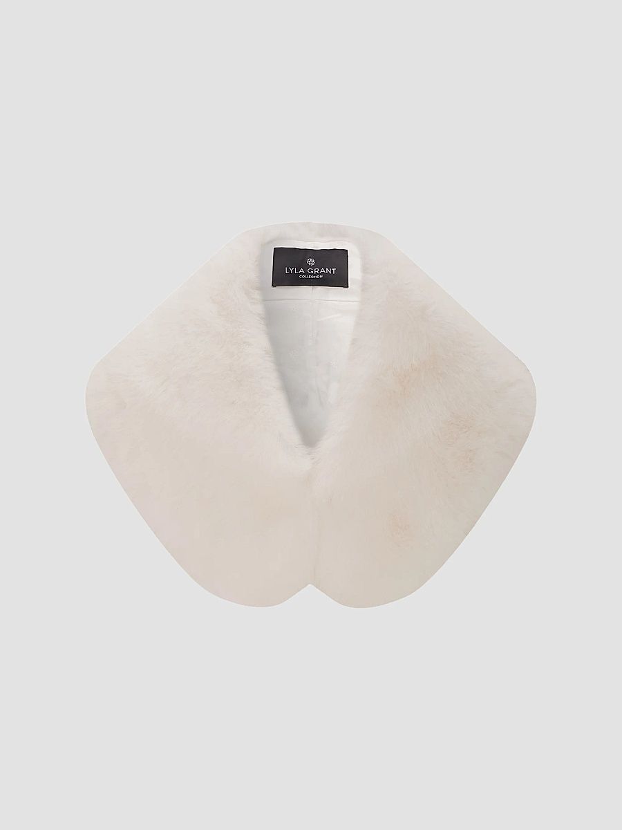 Lyla Grant Women's Faux Fur Fox Stole - White