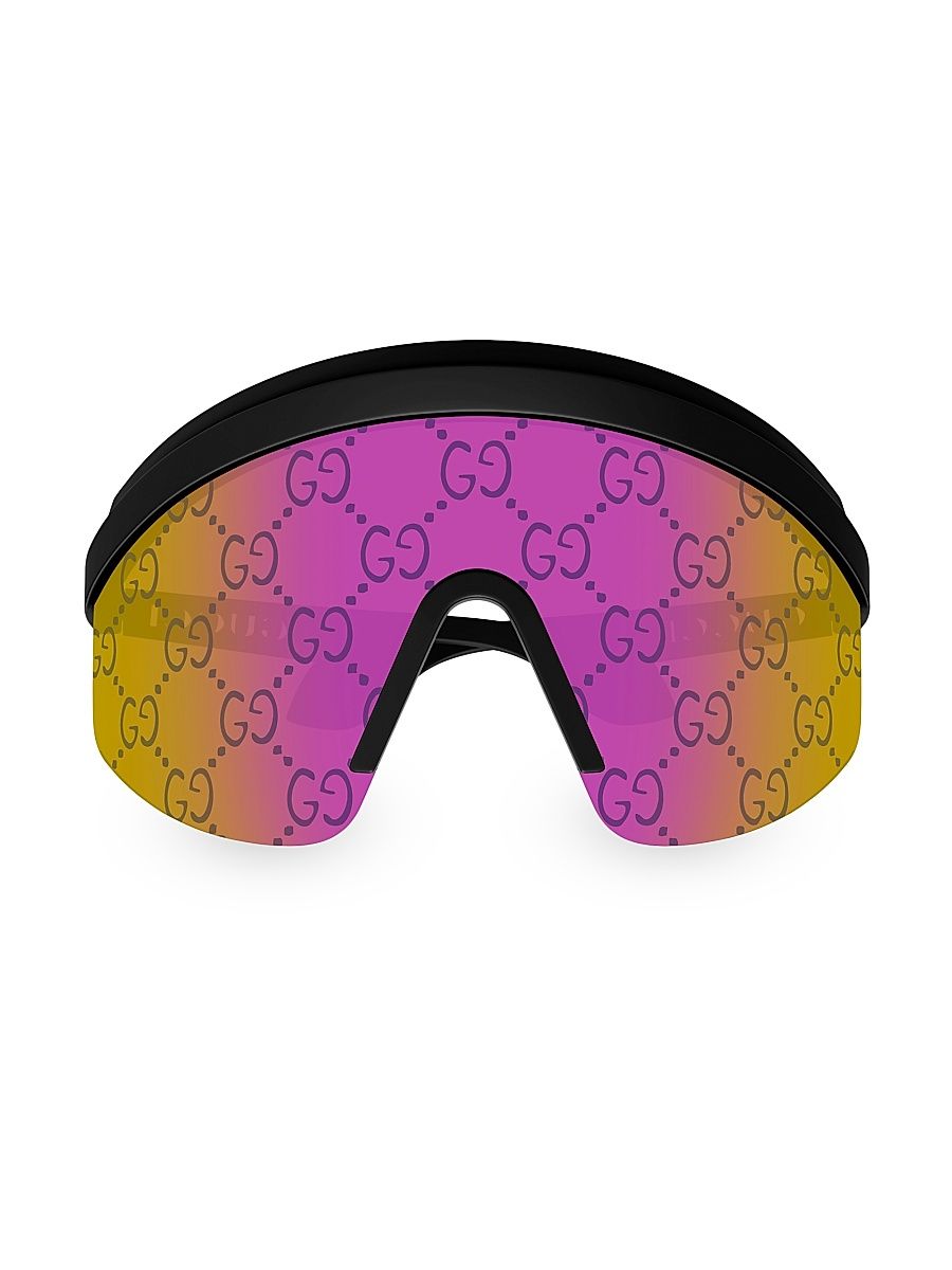 Women's Guccissima 99MM Mask Sunglasses - Black