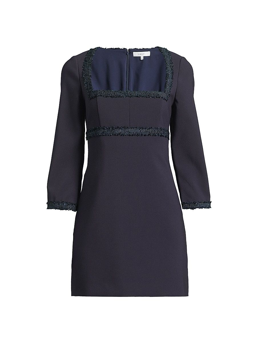 Women's Marlou Embellished Trim Minidress - Navy - Size 12