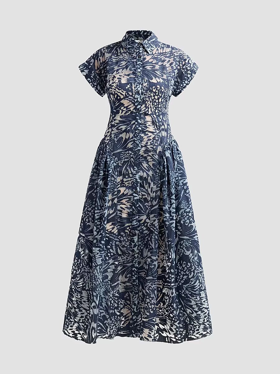 Women's Kate Burnout Shirtdress - Navy Burnout - Size 12