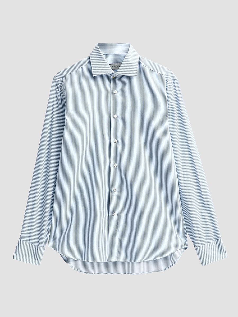 Men's Teal Striped Dress Shirt - Teal - Size 17