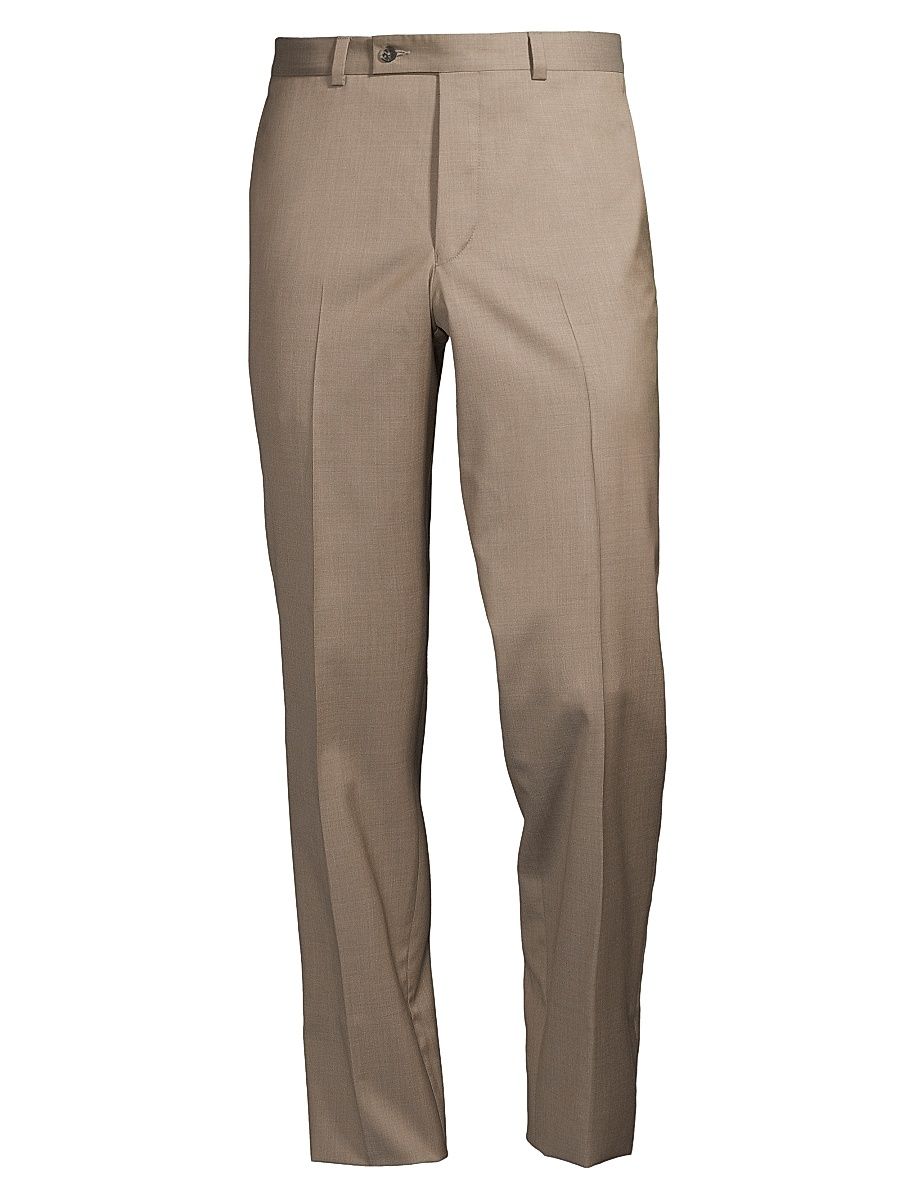 Men's COLLECTION Oslo Basic Wool Pants - Beige - Size 44