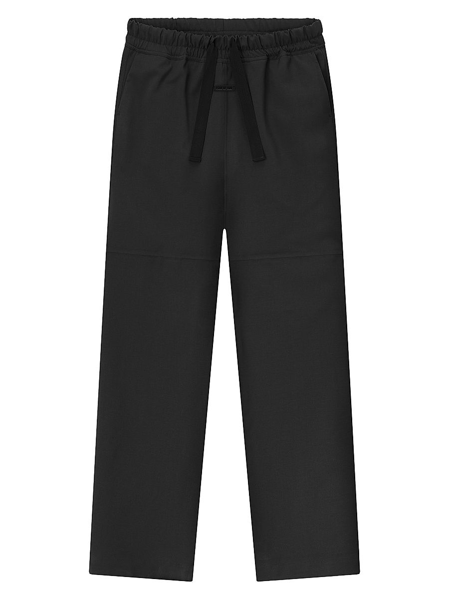 Men's Drawstring Split-Knee Pants - Black - Size Medium