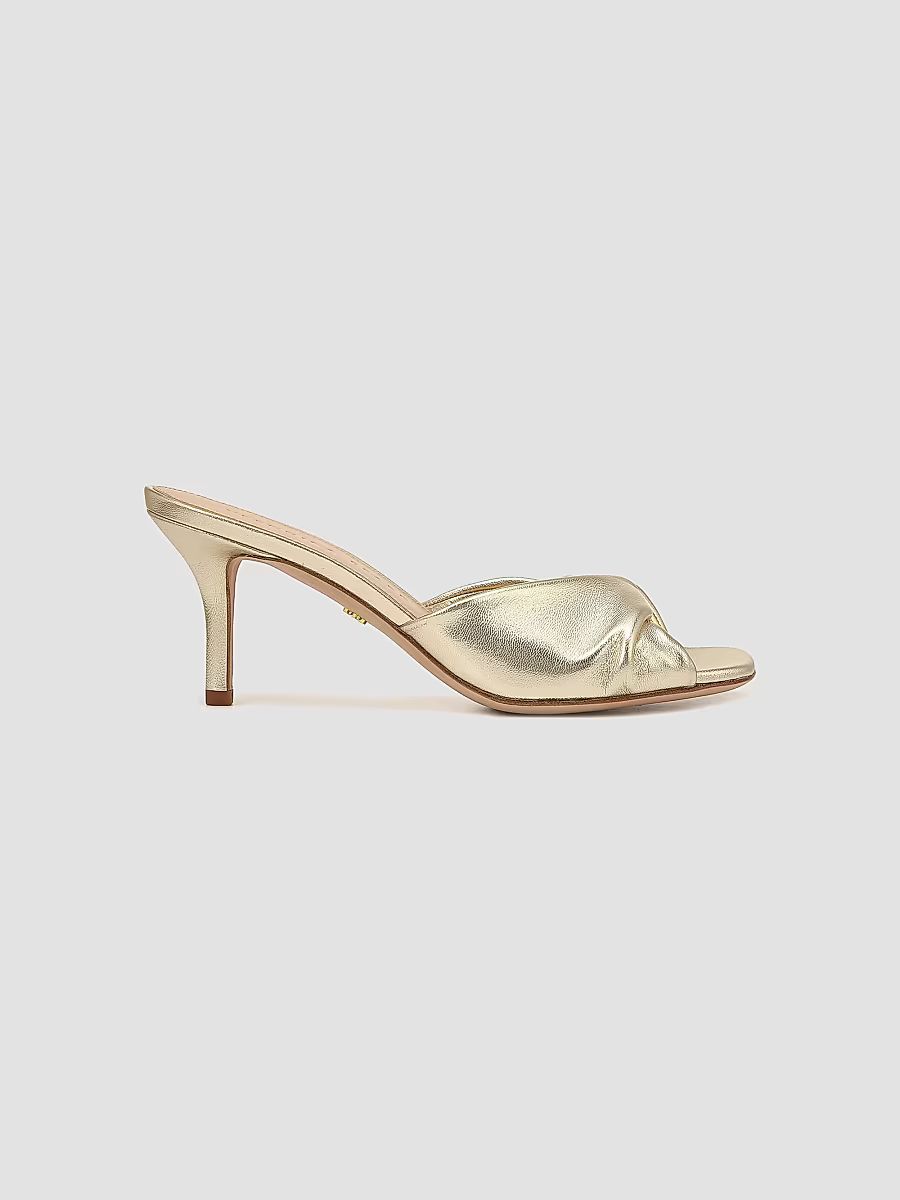 Women's Melli Twisted Leather Mules - Platinum - Size 5.5