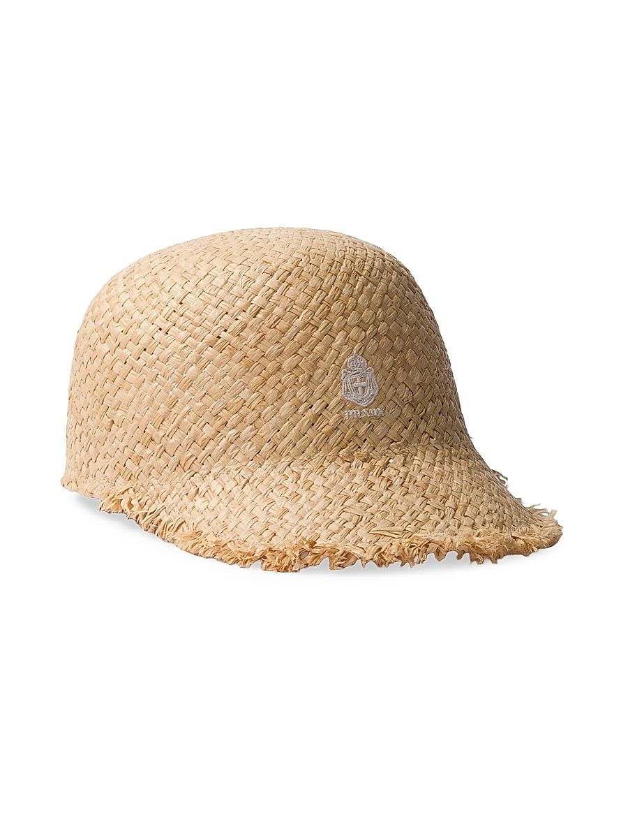 Women's Raffia Baseball Cap - Beige - Size Large