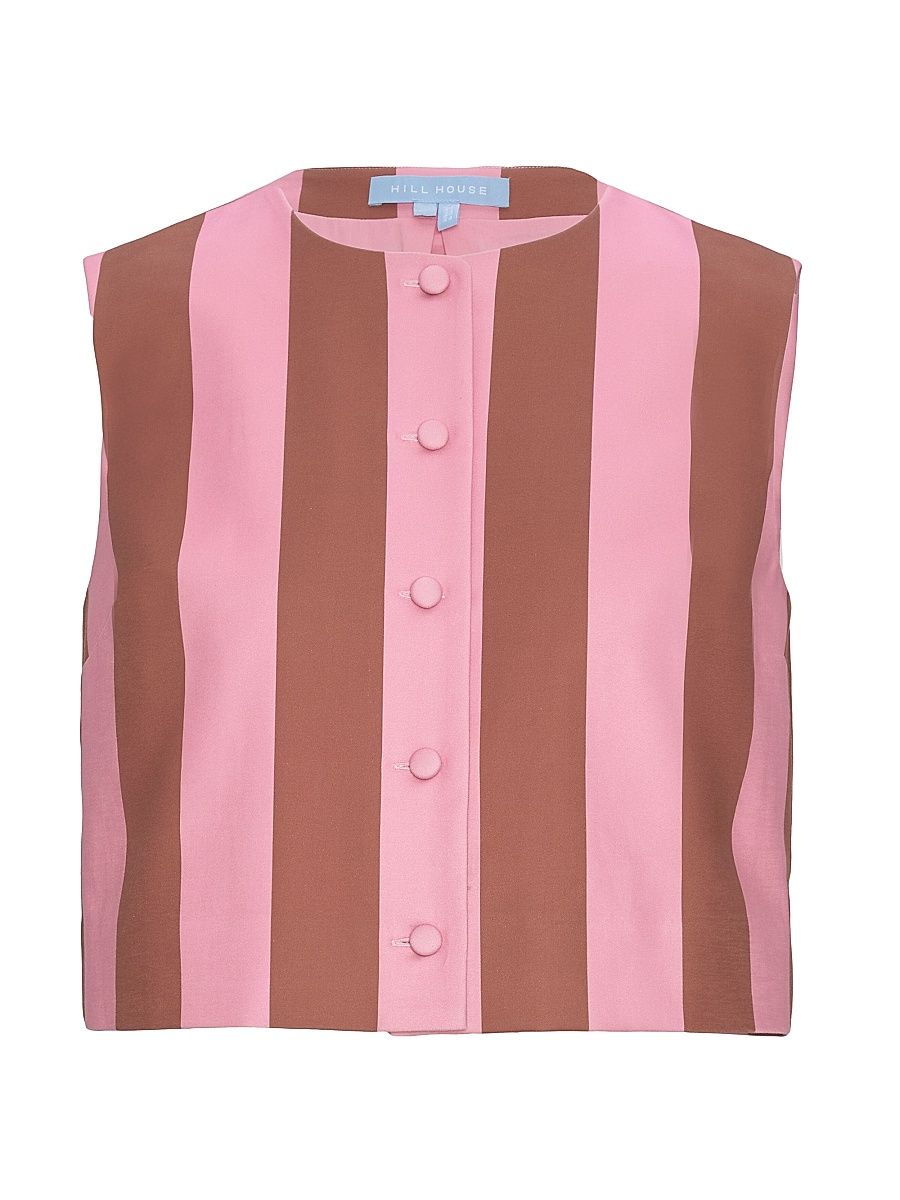 Women's The Rosalie Top - Coral Cabana Stripe - Size Large