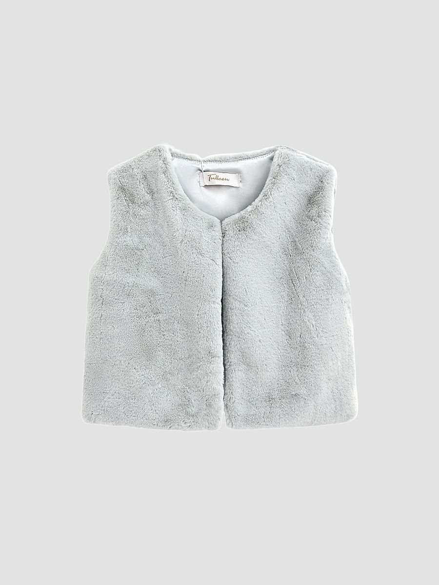 Tulleen Girl's Little Girl's & Girl's Plush Vest - Gray - Size 4