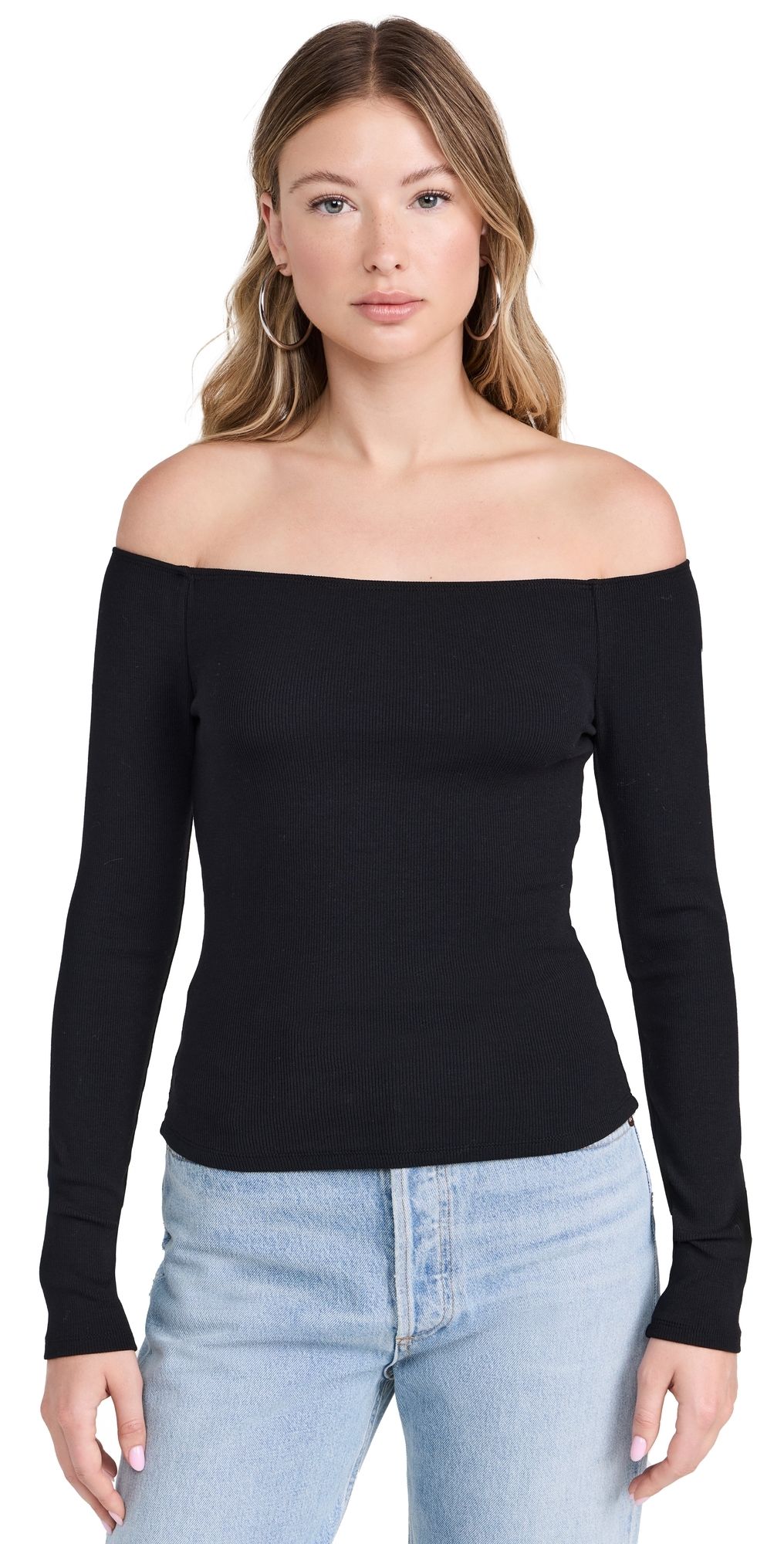 Joe's Jeans Off Shoulder Top Black XS