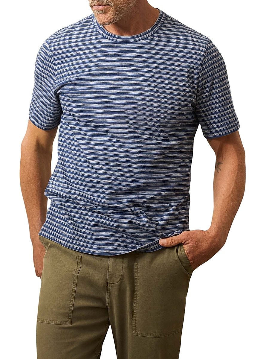 Men's Sunwashed Cotton T-Shirt - River Rapids Stripe - Size XL