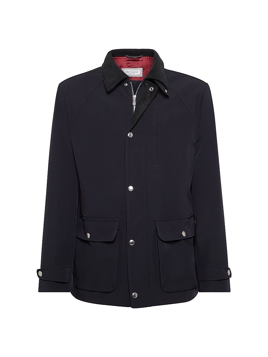 Men's Stretch Bonded Nylon Field Jacket - Navy Blue - Size 48