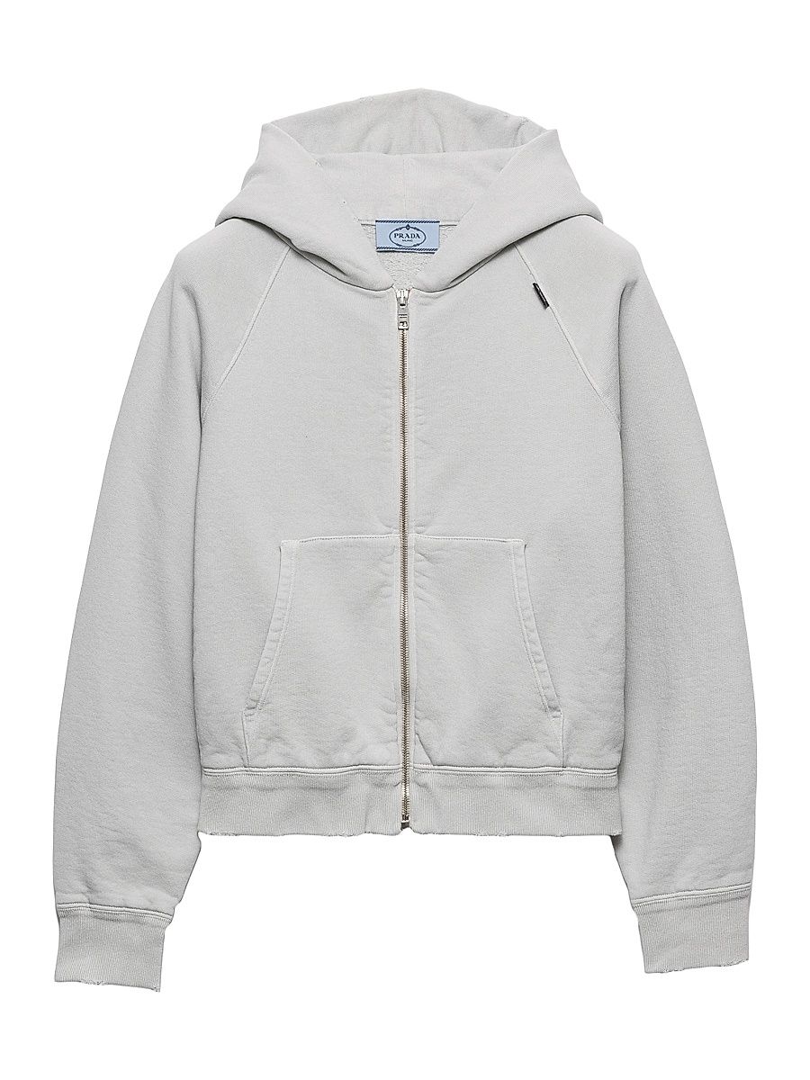 Women's Cotton Hoodie Jacket - Grey - Size XXL