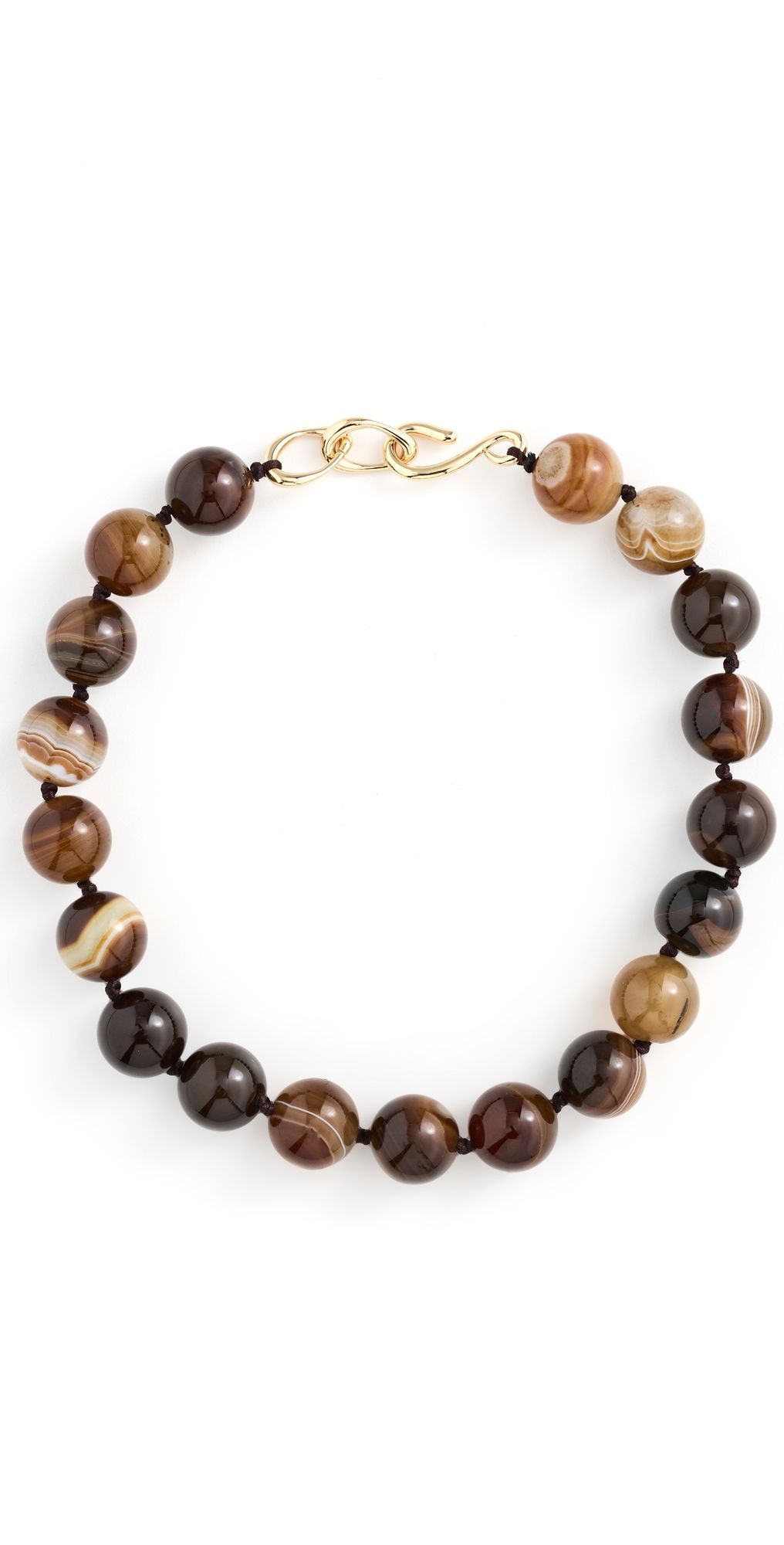 Madewell Oversized Stone Bead Choker Necklace Dark Brown One Size