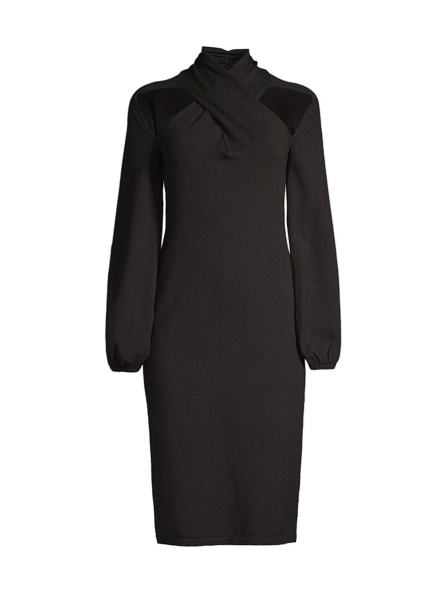 Women's Heavy Metal Crisscross Cut-Out Midi-Dress - Black - Size XS