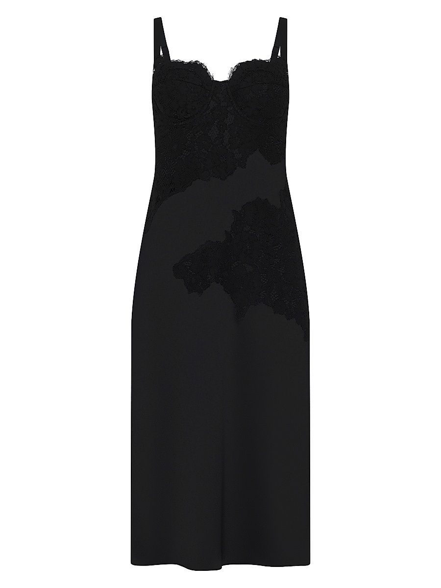 Women's Fenna Lace Applique Silk Slipdress - Black - Size 18