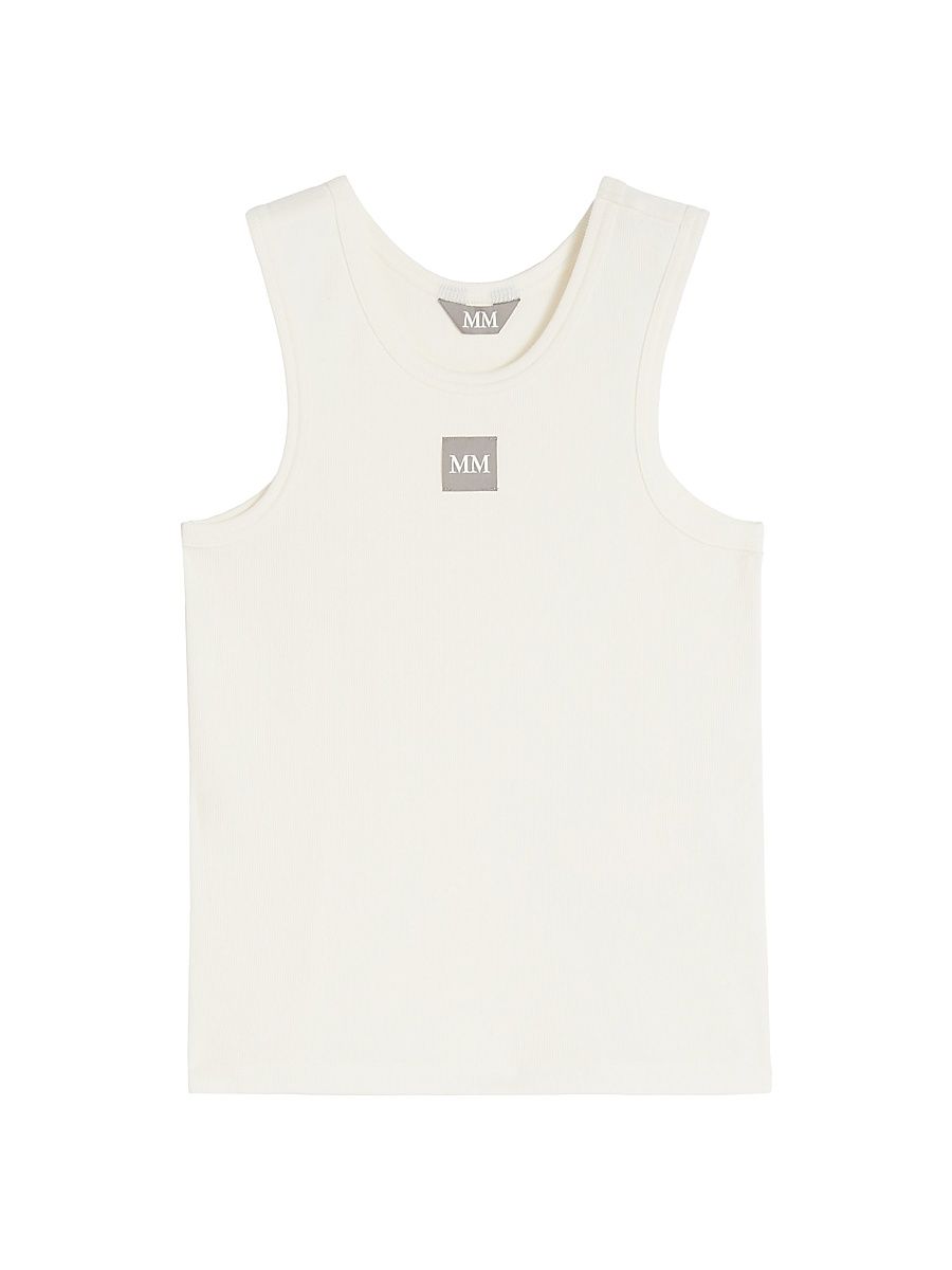 Women's Stretch Cotton Jersey Vest Top - White - Size XL