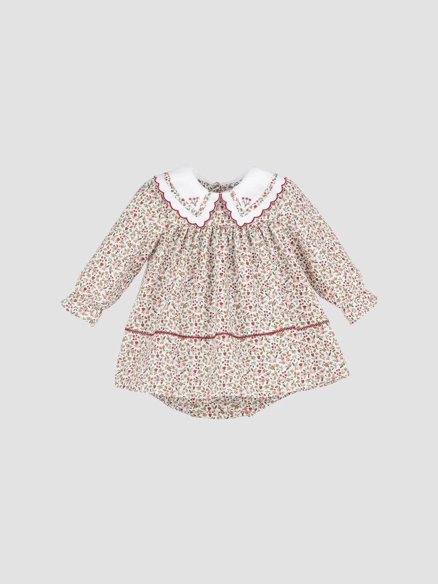 Luli & Me Girl's Baby Girl's & Little Girl's Floral Bishop Dress & Bloomers Set - Red - Size 4