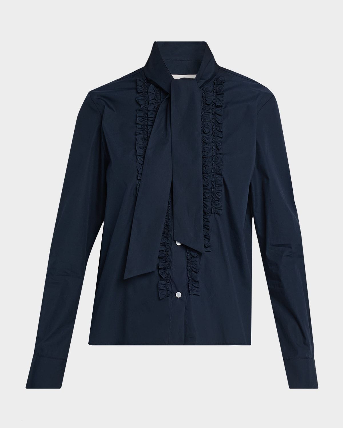 Connor Tie-Neck Long-Sleeve Tuxedo Shirt