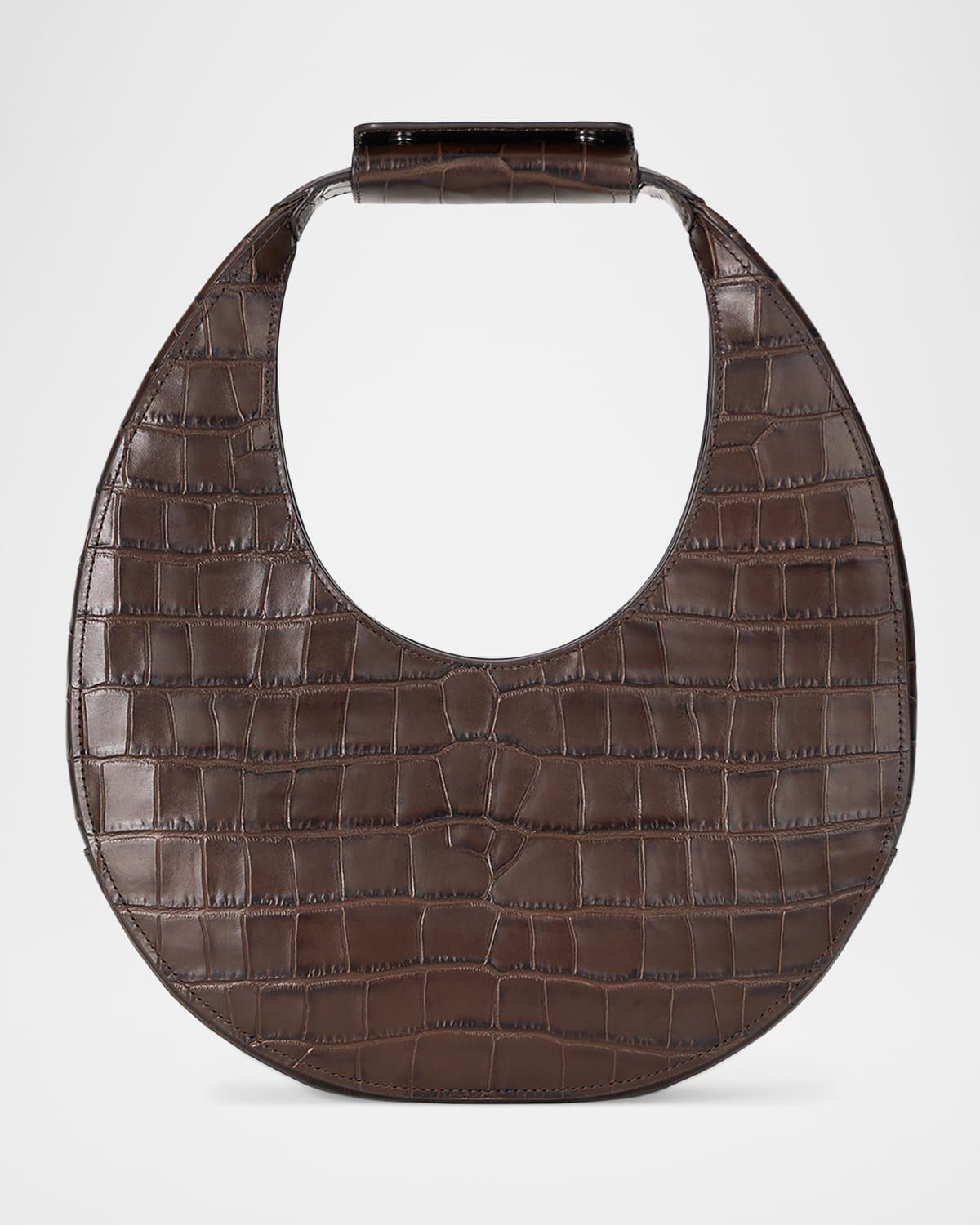 Moon Croc-Embossed Leather Tote Bag