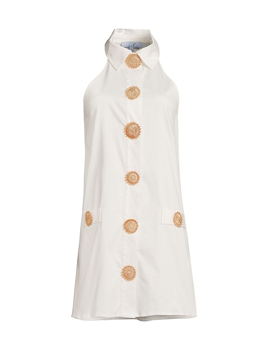 Women's Amber Button-Front Minidress - Ivory - Size Large