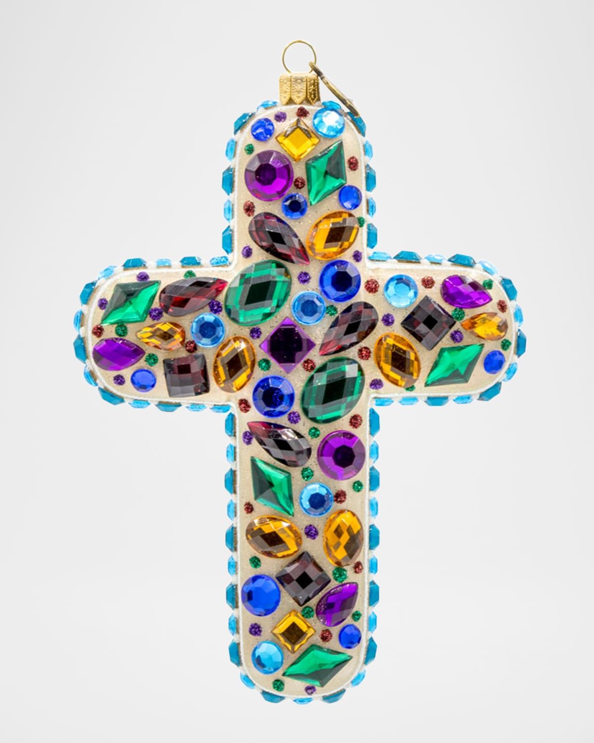 Bejeweled Cross Christmas Ornament