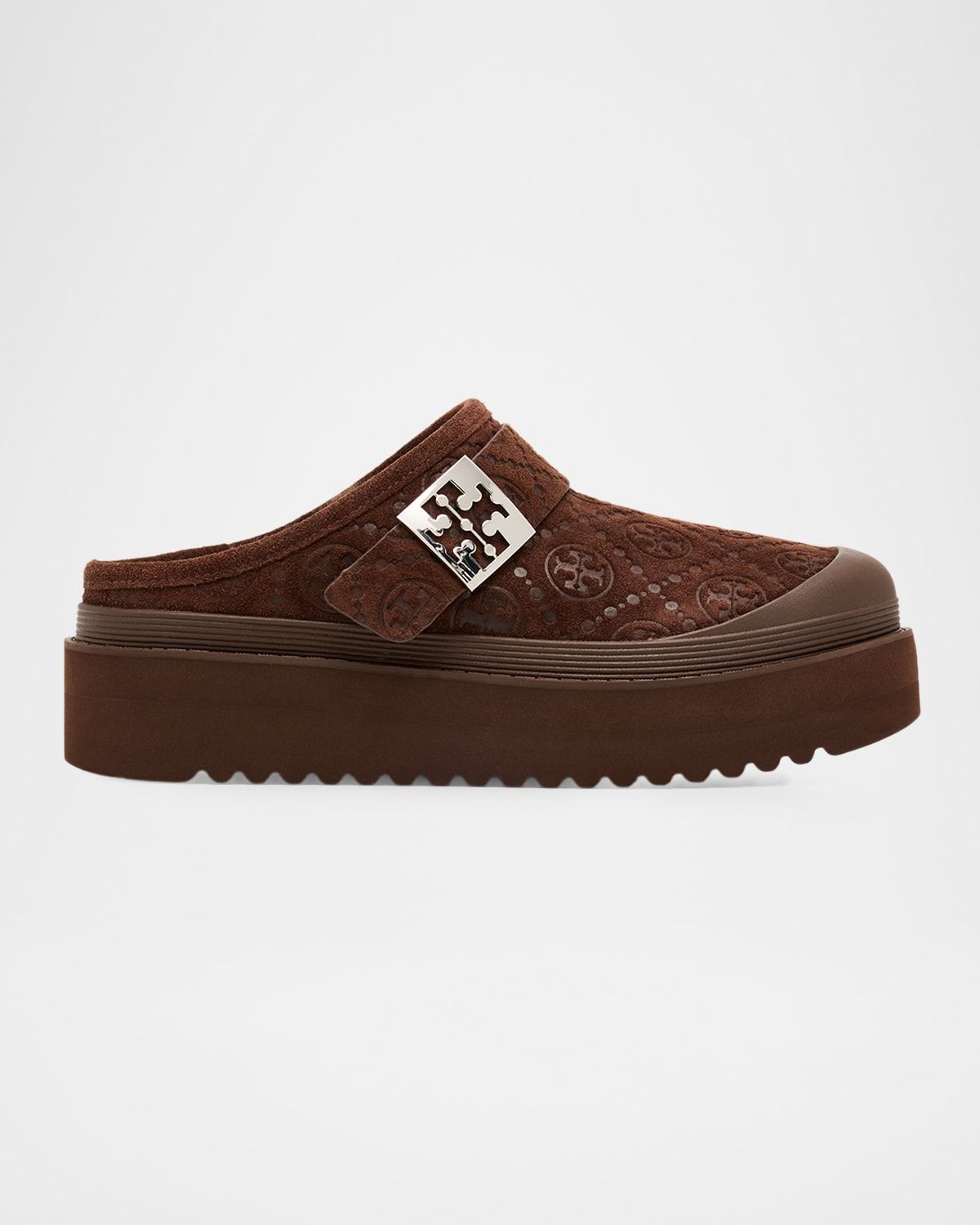 Mellow Shearling Platform T Monogram Mules