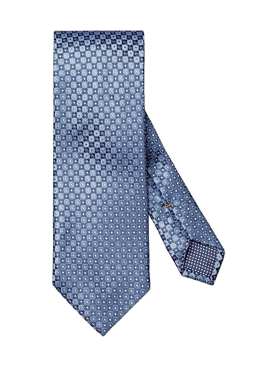 Men's Circle Pattern Silk Tie - Blue