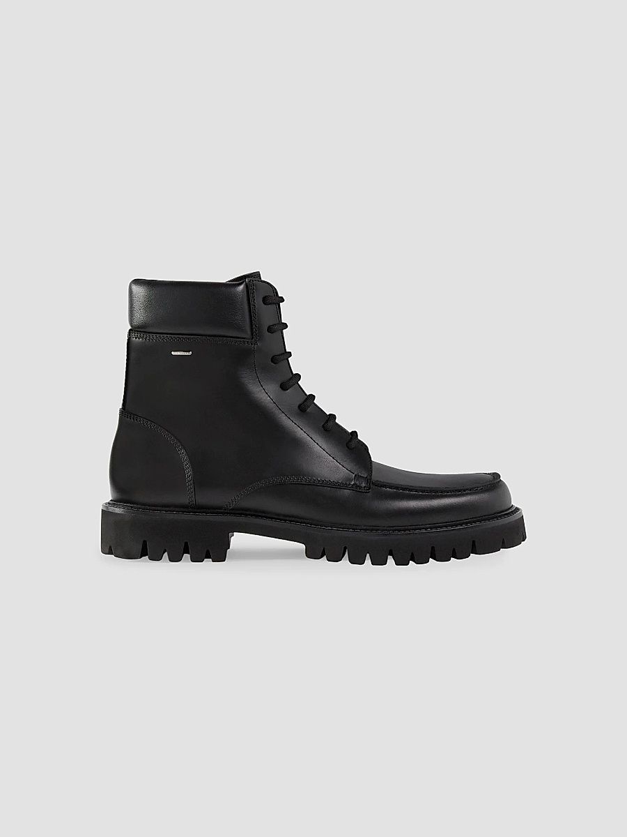 Men's Nerus Leather Lace-Up Boots - Nero Suola - Size 13