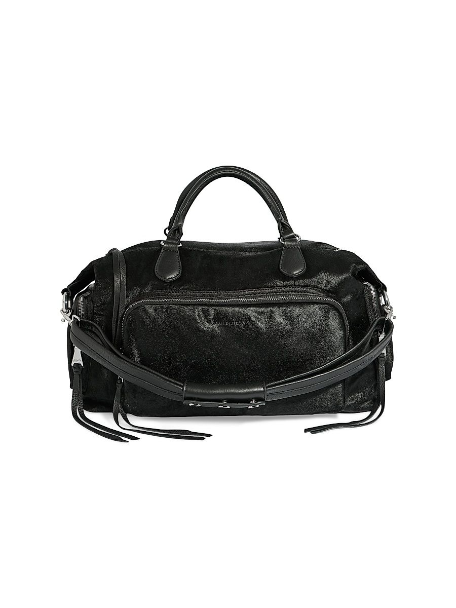 Women's Away We Go Calfhair Duffle Bag - Black