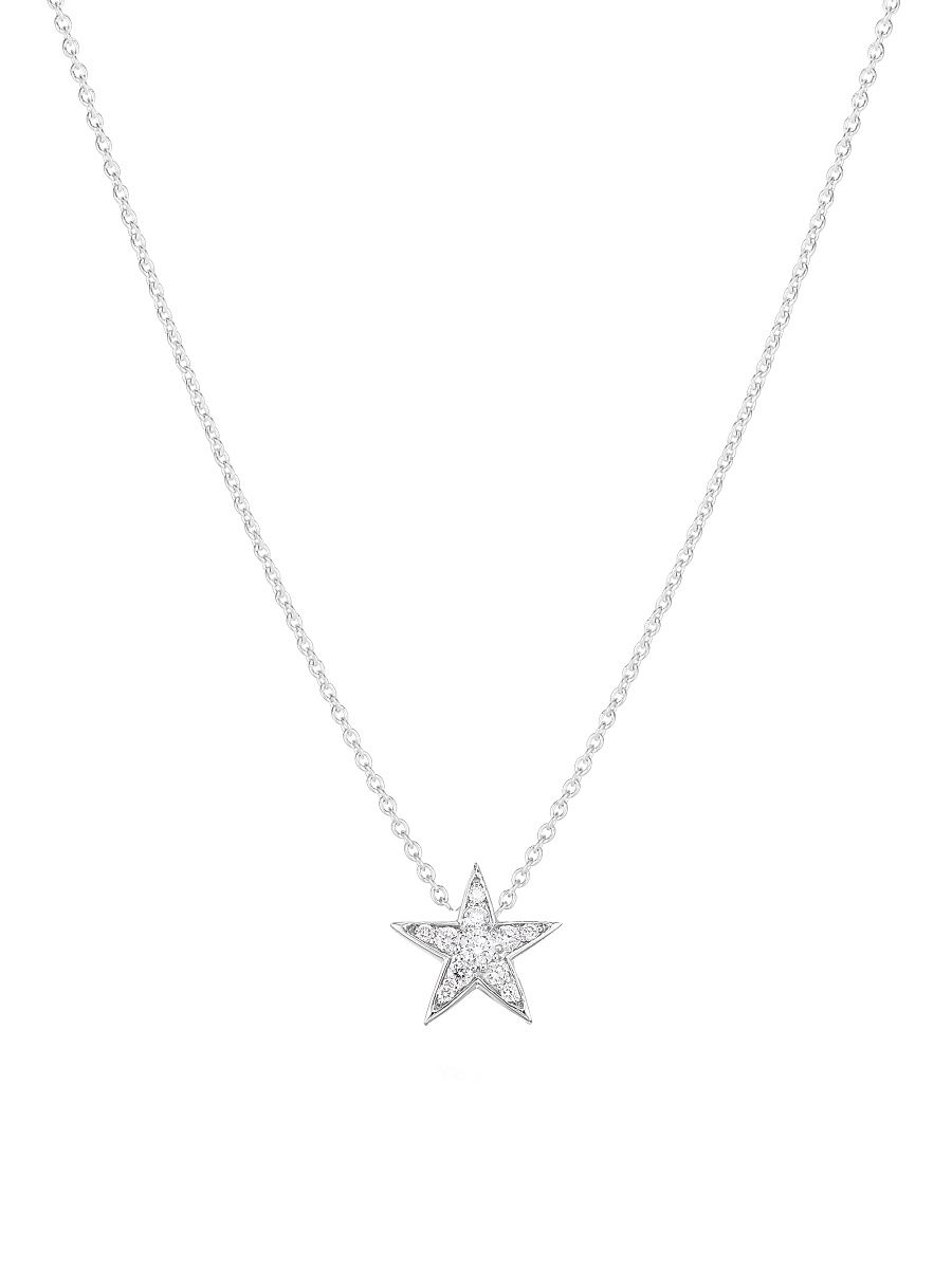 Women's Tiny Treasures 18K White Gold & 0.26 TCW Diamond Star Necklace - White Gold
