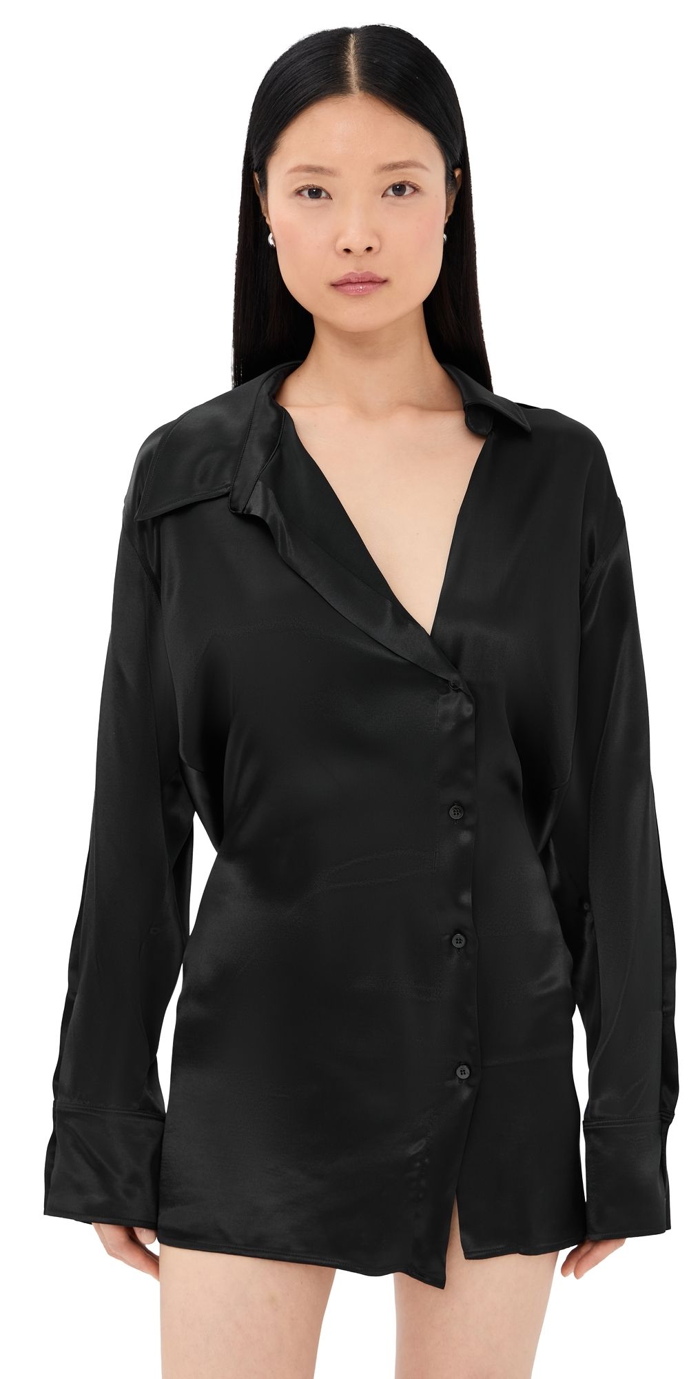 The Attico Mini Shirtdress Black 40