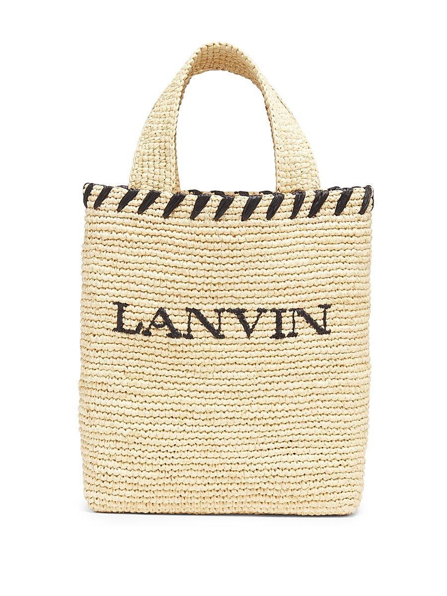 Women's Logo Raffia Tote - Natural Black