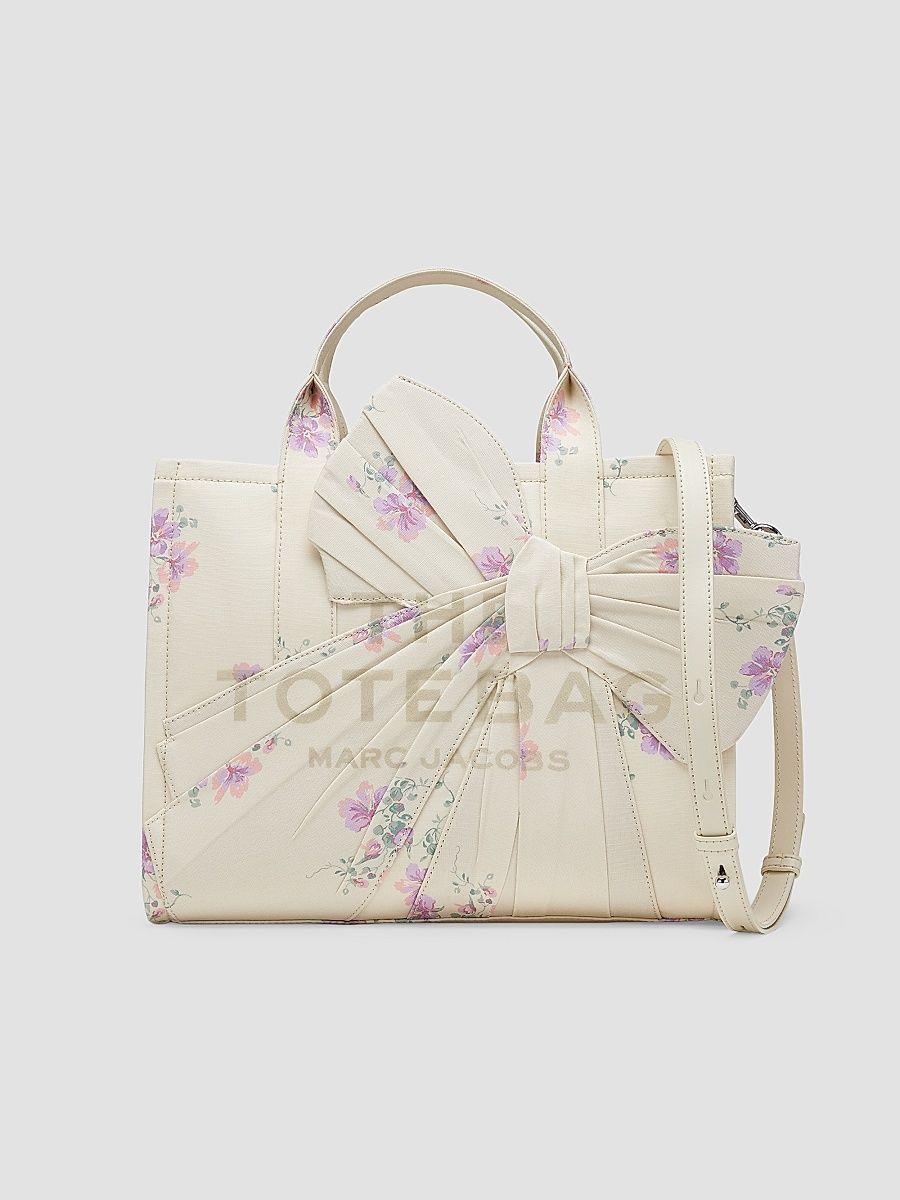 Women's Floral Canvas Medium Tote Bag - Cream