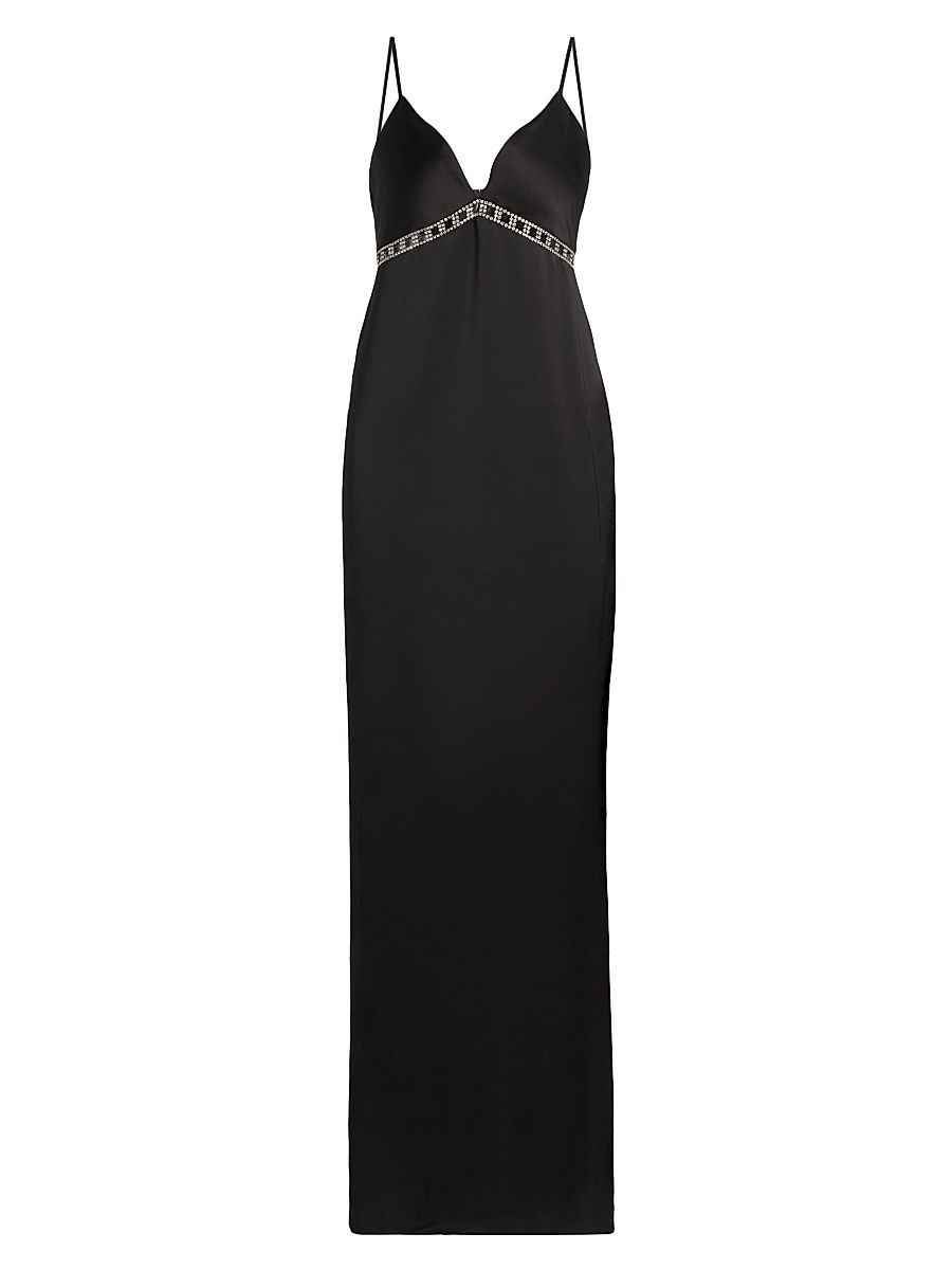 Women's Mosby Crystal-Trimmed Gown - Black - Size 10