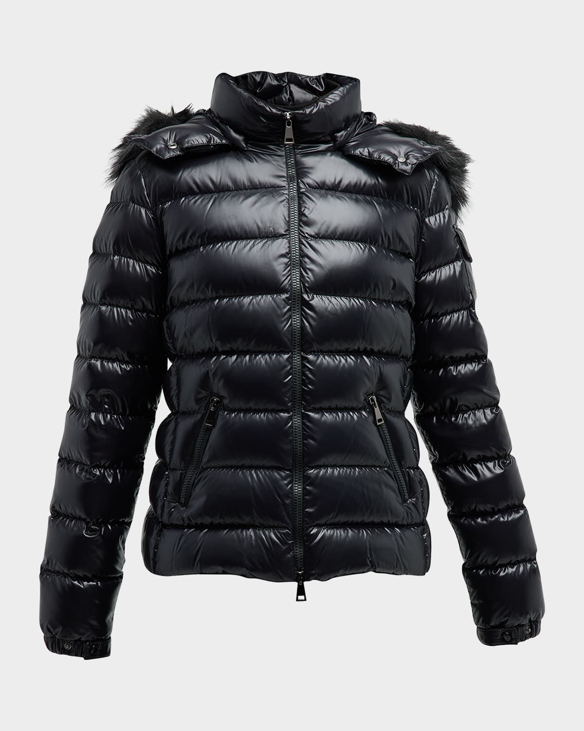 Badyf Faux Fur-Trimmed Hooded Short Down Jacket