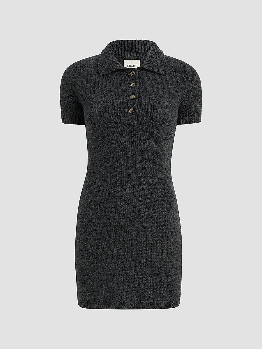 Women's Nehra Cashmere Polo Minidress - Charcoal - Size Small