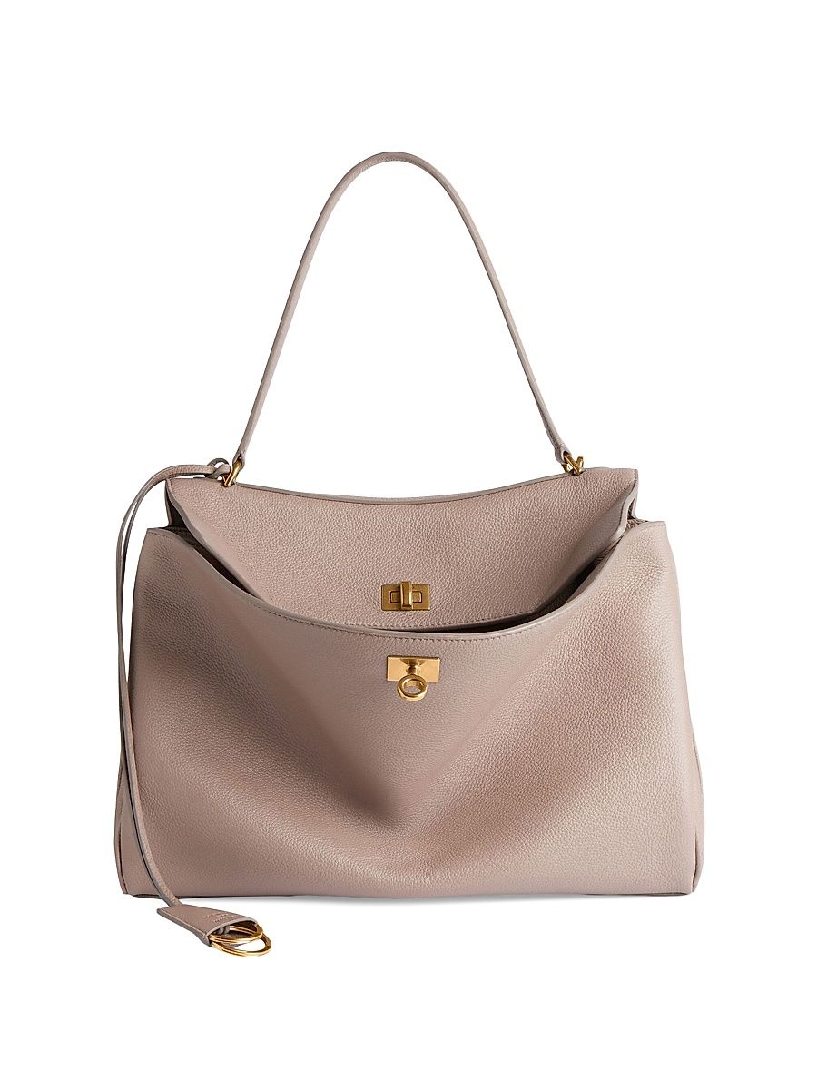 Women's Rodeo Medium Top Handle Bag Grained Calfskin - Sesame