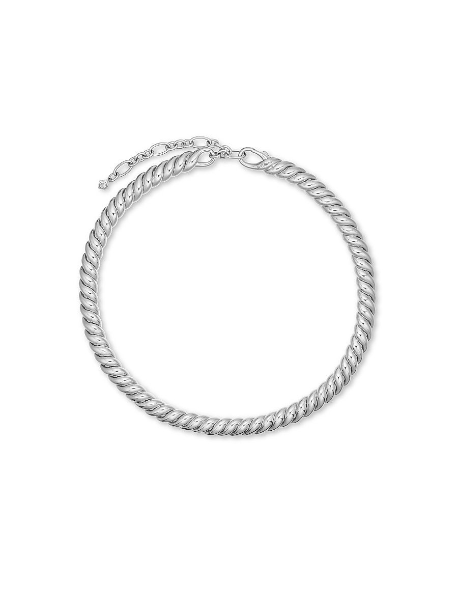 Women's Sculpted Cable Necklace in Sterling Silver, 8.5MM - Silver - Size 18