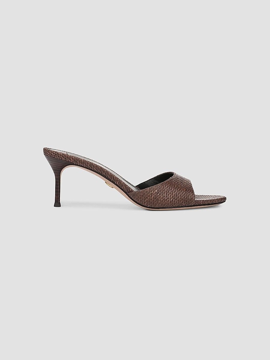 Veronica Beard Women's Tia 65MM Raffia Sandals - Espresso - Size 5.5