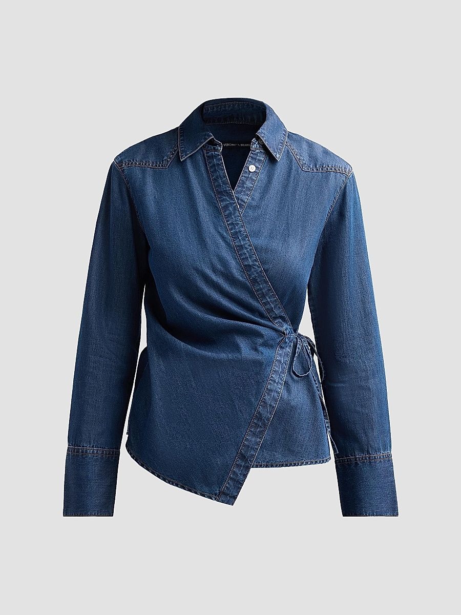 Women's Perezzi Denim Wrap Shirt - Heart Breaker - Size 14