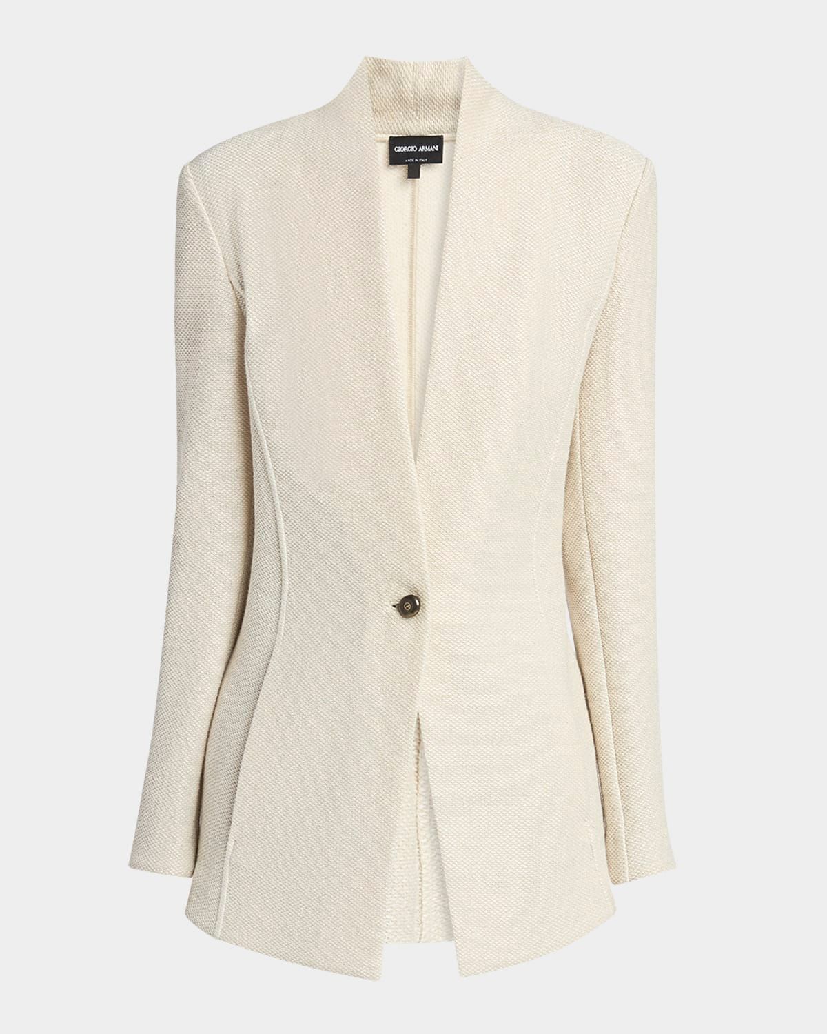 Single-Breasted Tweed Blazer Jacket