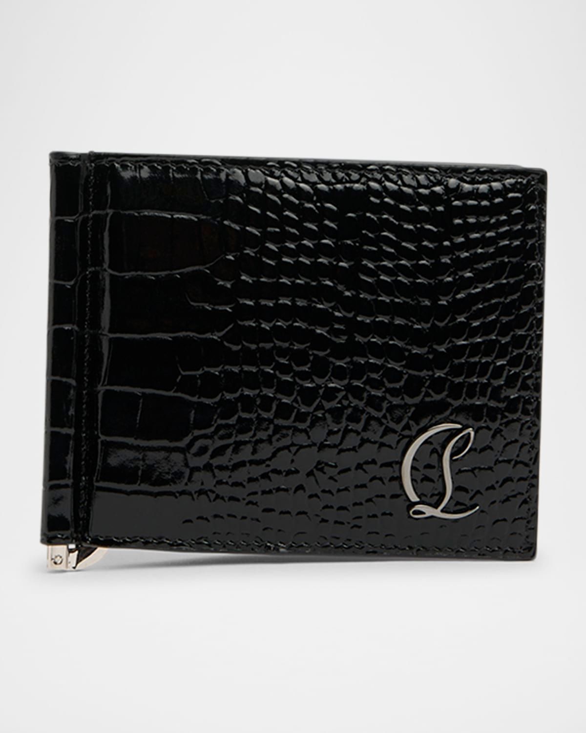 Men & apos;s Mooncrest Croc-Print Leather Money Clip Wallet