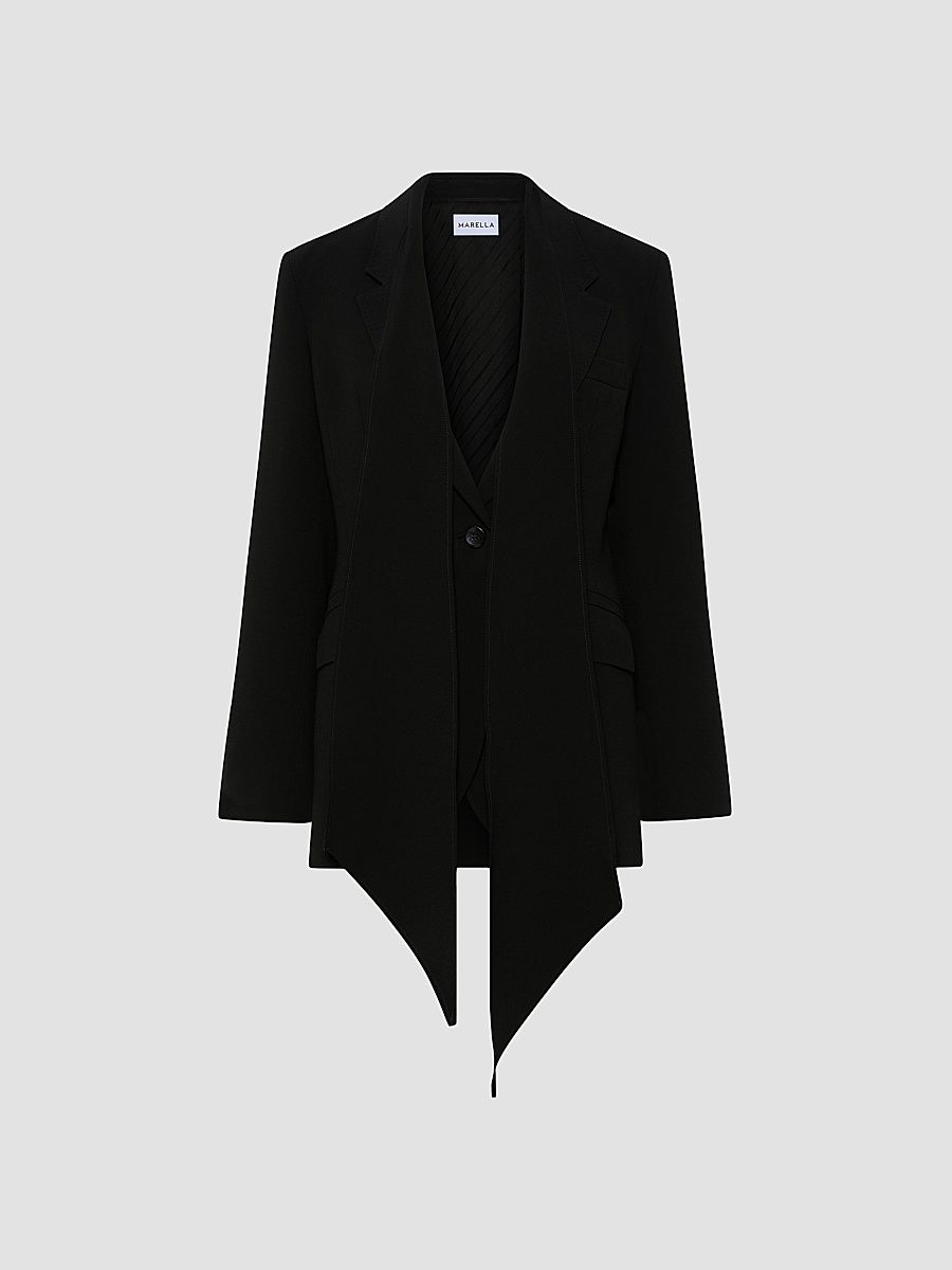Women's Envers Satin Jacket - Black - Size 14