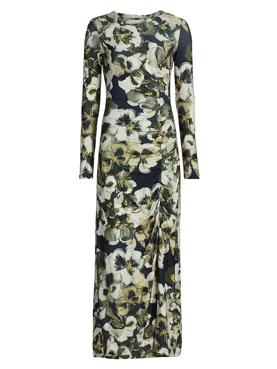 Women's Carroll Coral Printed Sheath Maxi Dress - Brown - Size Large