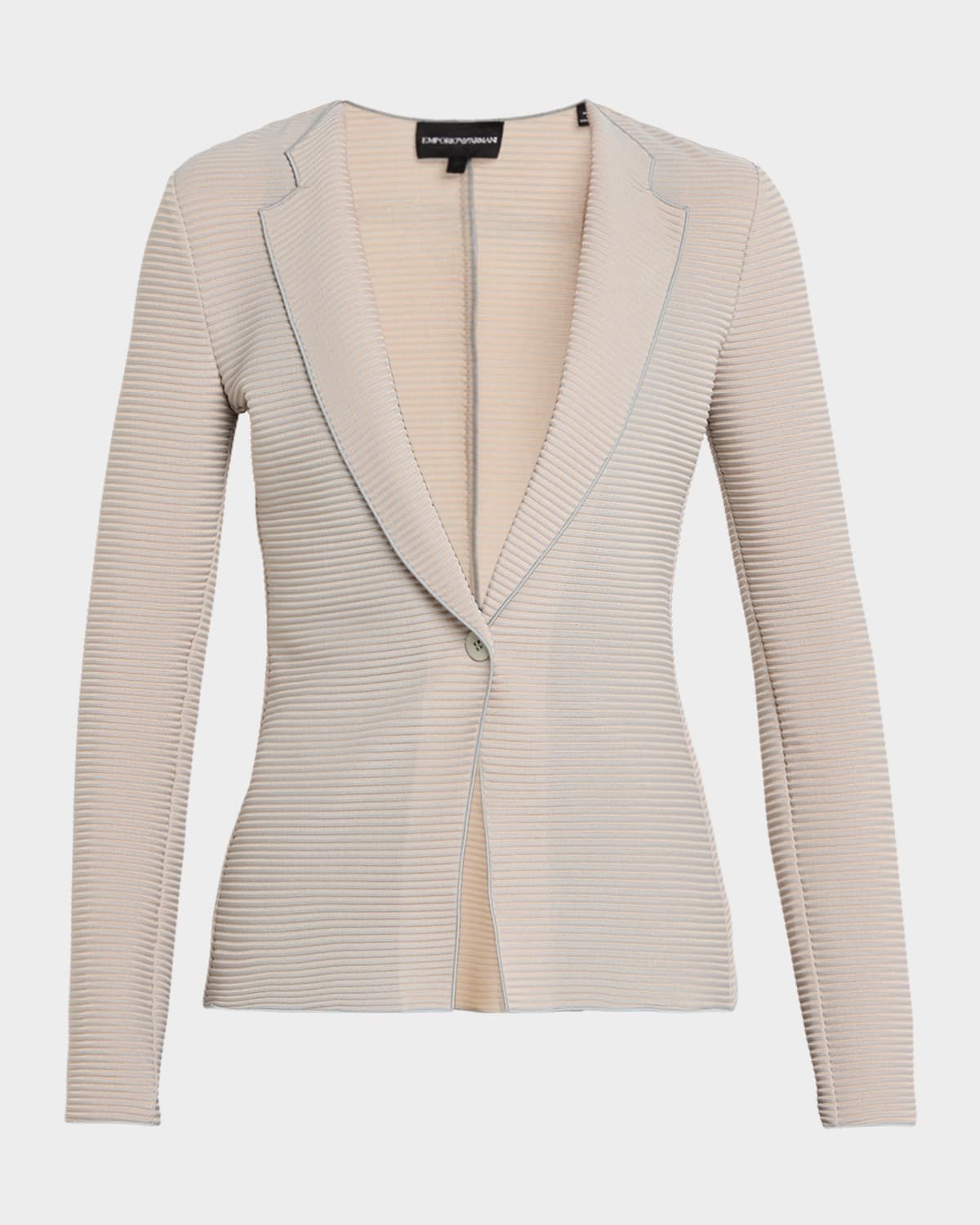 Single-Button Ribbed Jersey Jacket