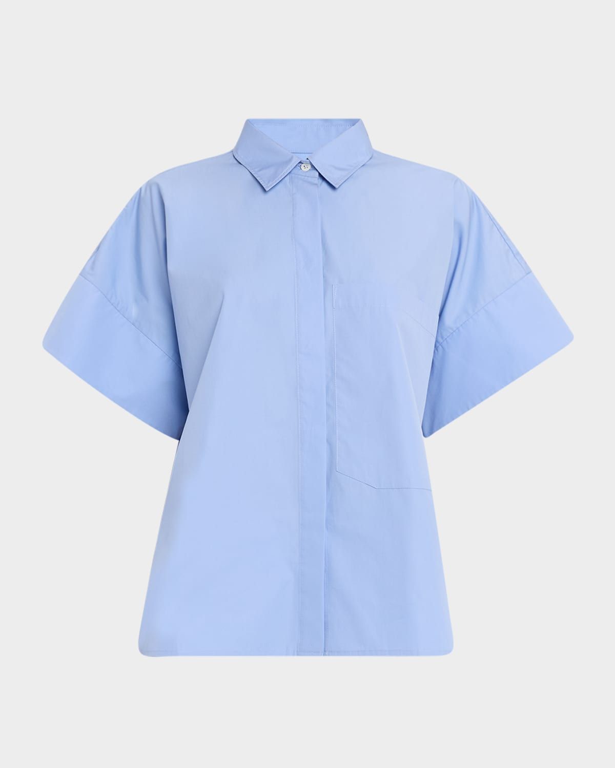 Boxy Short-Sleeve Collared Shirt