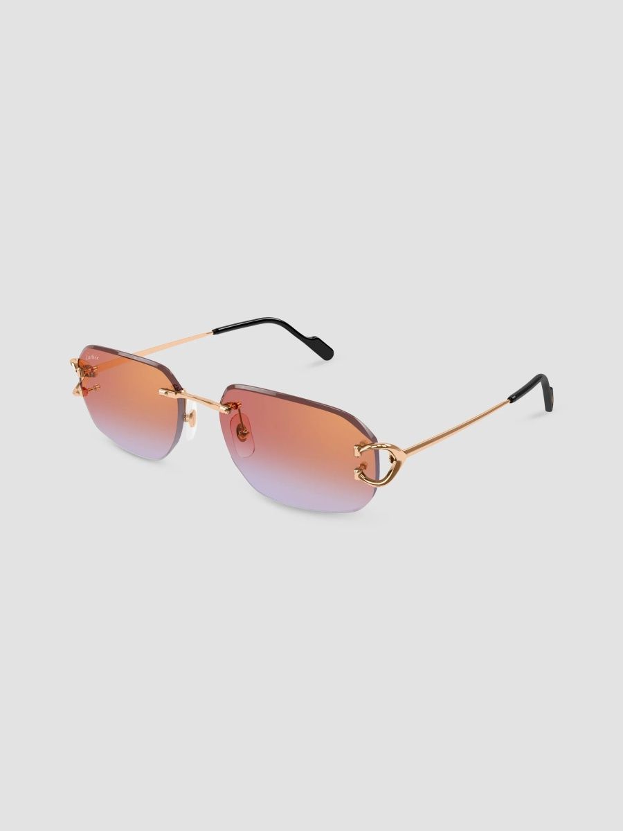 Cartier Women's Motifs De Cartier 58MM Décor C Classique Rose Gold-Plated Rectangular Sunglasses - Gold