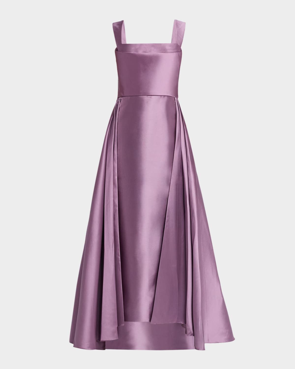 Zendaya Pleated High-Low Satin Gown