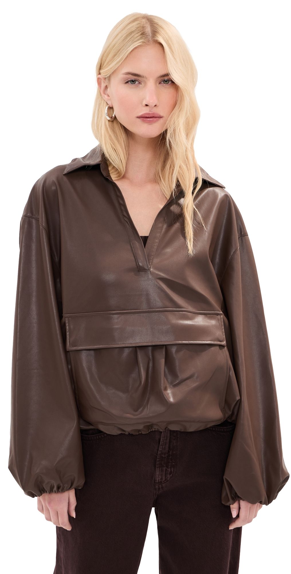 LE BOP Pippa Pullover with Front Pocket Coffee XL